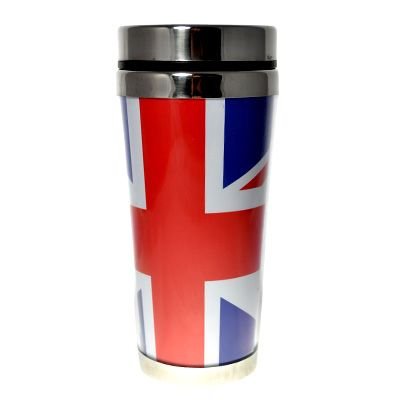 Travel Mug/Thermos - Union Jack Travelmug with Plastic Interior