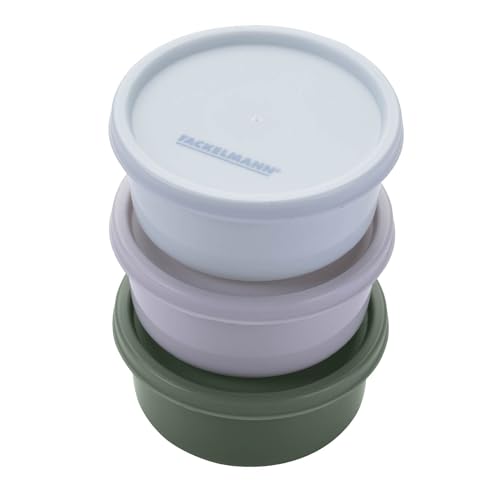 Fackelmann Set 3 Contenitori Rotondi per snack, Salvagoccia, Scatole Ermetiche per Salse, Condimenti, Spezie, Piccoli Barattoli da Viaggio, Ufficio - plastica, Lavabili in Lavastoviglie, Impilabili
