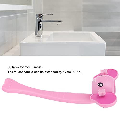 Image of Faucet Handle Extender Cartoon Faucet Extender Animal Handle Extenders Universal Soft Handle Extender Hand Washing Faucet Sink Handle Extender Small Hand Washing Solution(Pink)