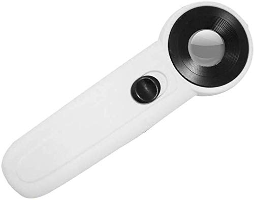 Screen Magnifier Magnifier, 40X Magnifier Magnifying Hand held Optical Coated Lens with Respect to LED Light Jade Printing Antique Magnifier with LED Light