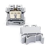 10Pcs DIN Rail Terminal Block UK25N Screw Connection, High Current Copper Alloy Electrical Connectors for Industrial