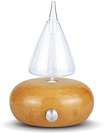 TOMNEW Essential Oil Diffuser, Nebulizer Diffuser,Wood and Glass Aromatherapy Diffuser, 7 Color Changing LED lights – No Heat, No Water, No Plastic