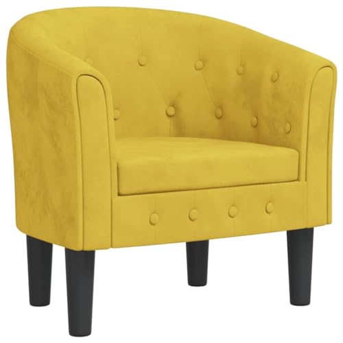 Genérico Sillón de Terciopelo Amarillo,Mobiliario,Sillas,Sillones,356476