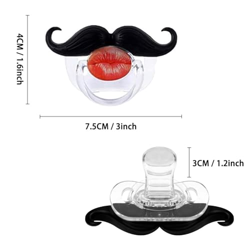 Image of Funny Baby Pacifiers,Mustache Pacifiers 0-18 Months for Babies,Mustache Binky,Gift for Newborns,Infants,Toddlers,Baby Boys,BPA Free(Mustache Pacifiers)