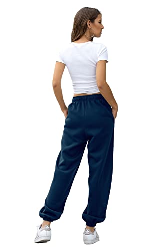 Image of Women's Cinch Bottom Sweatpants Pockets High Waist Sporty Gym Athletic Fit Jogger Pants Lounge Trousers