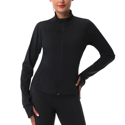 ANIVIVO Women's Zip Up Workout Jackets Athletic Running Jackets Slim Fit Lightweight Yoga Jacket with Pockets2