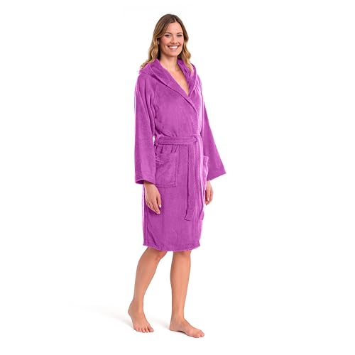 Caleffi Bathrobe, Woman, Man, Hood, Soft Sponge Hydrophilic Cotton 450Gsm, Washable Ib Washing Machine 40°, Dryer, Size 1009866, Pink, S Unisex-Adult, pink Caleffi Bathrobe, Woman, Man, Hood, Soft Sponge Hydrophilic Cotton 450Gsm, Washable Ib Washing Machine 40°, Dryer, Size 1009866, Pink, S Unisex-Adult, pink