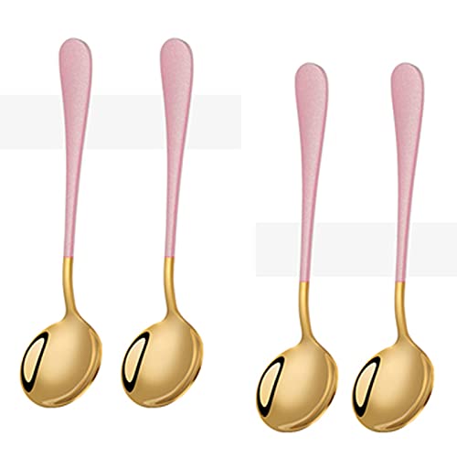 Cuillères 4 cuillères de cuillères créatives mignonnes en acier inoxydable