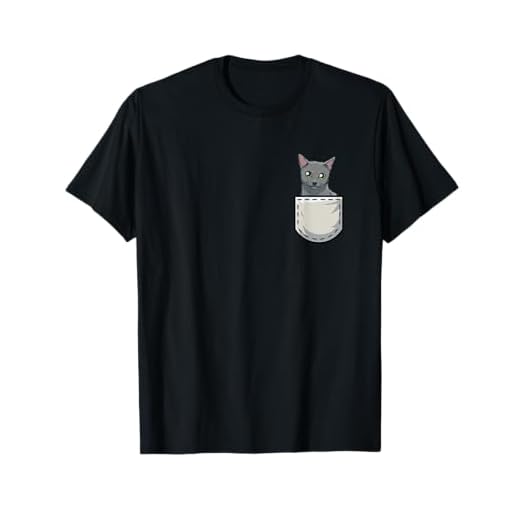 Gatito azul ruso En El Bolsillo Gato Azul Ruso Pocket Camiseta