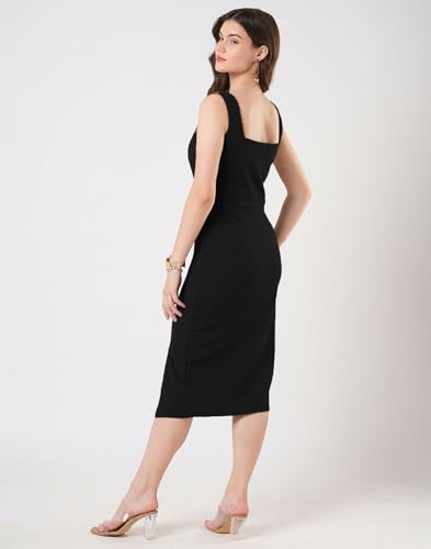 Image of Selvia Lycra Bodycon Dress for Women, One Piece Western Dress for Women