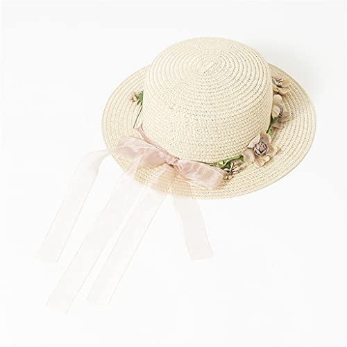 Chapeau de paille haut de gamme pour femme : capeline d'été artisanale aux détails fleuris