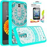 LG Tribute 5 / LG K7 / LG Treasure LTE Clear Case With HD Screen Protector, AnoKe [Scratch Resistant] Colors Totem Mandala Flower Ultra Slim Acrylic Hard Cover TPU Bumper For LG K7 TM CH Mint