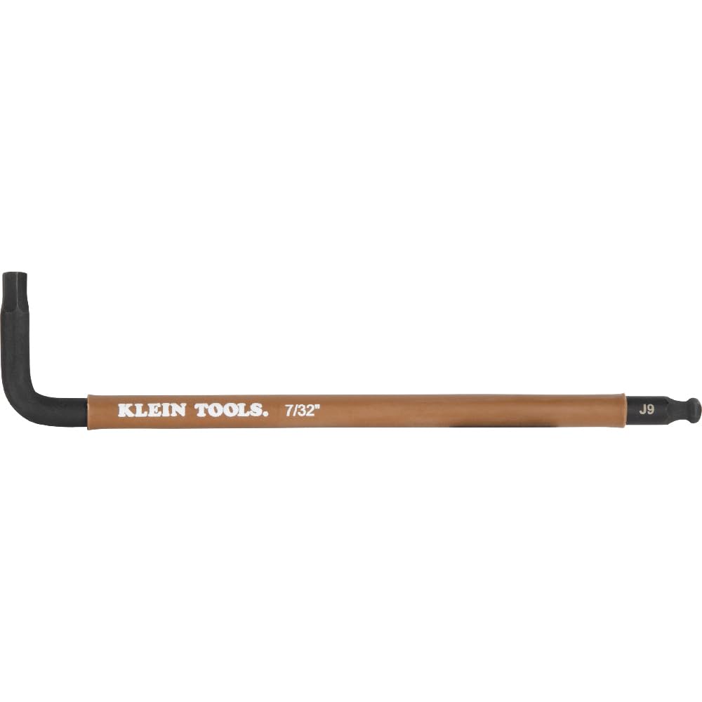 KLEIN TOOLS BLS9 Lot de 9 clés hexagonales extra longues SAE, code couleur, style L, traitées thermiquement, tailles 7/64" à 3/8"