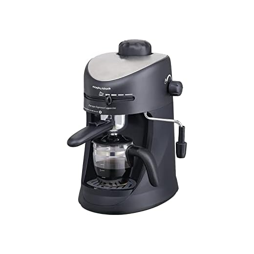 Morphy Richards New Europa 800-Watt Espresso and Cappuccino 4-Cup Coffee Maker (Black)