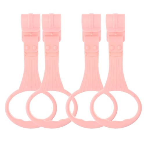 Toddmomy Baby Standing Safety Rings: 4Pcs Pink Pull-Up Rings for Infants Toddler Walking Training Tool Nursery Playpen Accessories Portable Baby Pull for Home Use