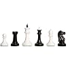 The Circa 1940 Soviet Club Series Chess Set - Pieces Only - 4.0 King - Genuine Ebony and Matte White Lacquered