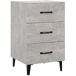 Cajoneras Baratas Gris vidaXL Mesita de Noche Aparador Auxiliar Armario con Cajones Cama Dormitorio Habitación Almacenaje Madera Contrachapada Gris Hormigón 40x40x66 cm