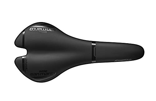 Selle San Marco ASPIDE Full-Fit Dynamic Narrow Bicycle Saddle, Black, Unisex-Adults, Road Bike, Nylon, Synthetic Fabric, Gel Pad