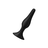 EIS Analdildo aus Silikon | Biegsam, Konisch | Aus Silikon | Für Anfänger und Fortgeschrittene | Diskrete Anwendung | Größe M | Schwarz