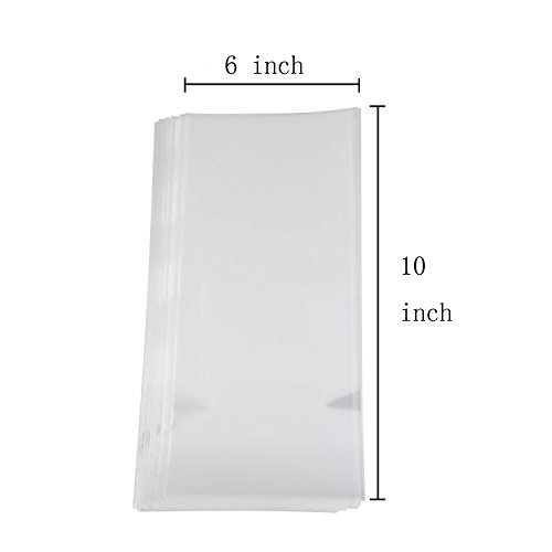 MoloTAR || 100 Pcs 10 in x 6 in(1.4mil.) Clear Flat Cello Cellophane Treat Bags Good for Bakery, Cookies, Candies,Dessert with one random color Twist Ties, 6" x 10" - Thumbnail 2