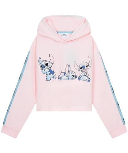 Disney Stitch Kapuzenpullover Mädchen Cropped Hoodie Kinder Teenager 7-14 Jahre - Hoodie Mädchen Geschenke (11-12 Jahre, Staubige Koralle)