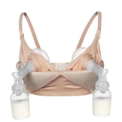 Supermom Silhouette with Removable Pads, Pumping Bra Hands Free, Adjustable Pumping & Nursing Bra for All Breast Pumps