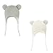 LANGZHEN Toddler Kids Infant Winter Hat,Earflap Knit Warm Cap Fleece Lined Beanie for Baby Boys Girls (Classic -White+Grey, 12-24 Months)