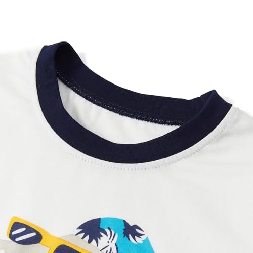 Image of Toddler Boy Clothes Cartoon Cotton Summer Short Sleeve T-Shirt and Shorts Kids Outfit Set 2-7 Year