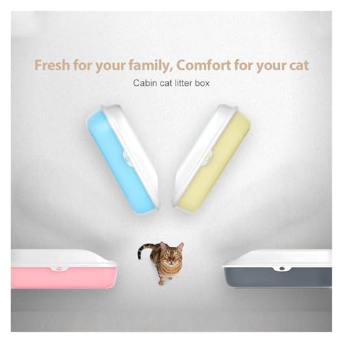 Bandeja sanitaria para gatos rosa semi cerrada profunda miniatura 3