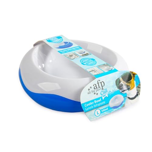 ALL FOR PAWS Dog Cooling Water Bowl, Pet Cold Frosty Bowl Cooler for Small Medium Dogs & Cats, Summer Chill Out Water & Food Bowl, Keeps Water Cool & Fresh, 500 ml, Ø 7.8 Inch