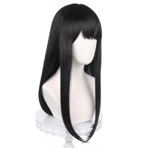 Image of Anime Wigs for Mitaka Asa Cosplay Wig - Black Long Resistant Synthetic Wig for Role Play with Wig Cap for Festival,Costume Party