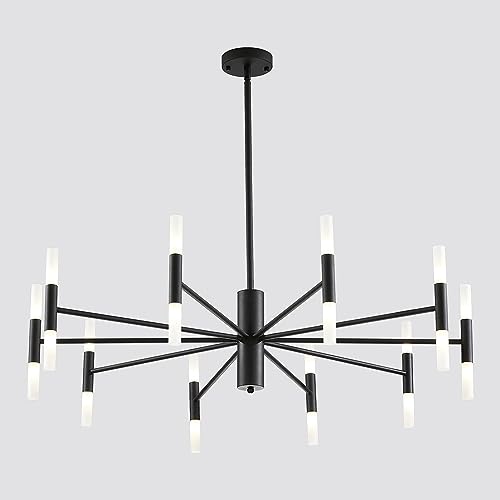 Suspension ronde dorée en laiton brossé haut de gamme, lustre Spoutnik vintage à 40 lumières