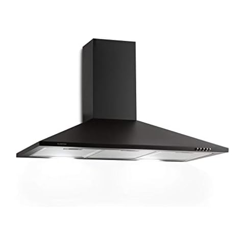 Klarstein Zugspitze 90 - Campana extractora de pared con iluminación LED y filtro de grasa Cover