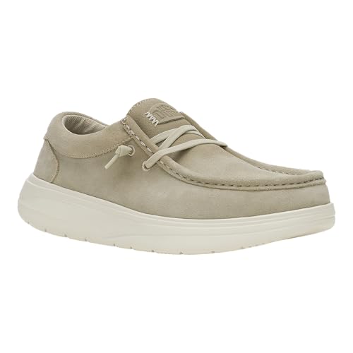 Image of HEYDUDE Men's Wally Comf Suede Slip-On Loafers | Lightweight Men's Casual Shoes | Extra Plush Midsole Padding for Everyday Wear