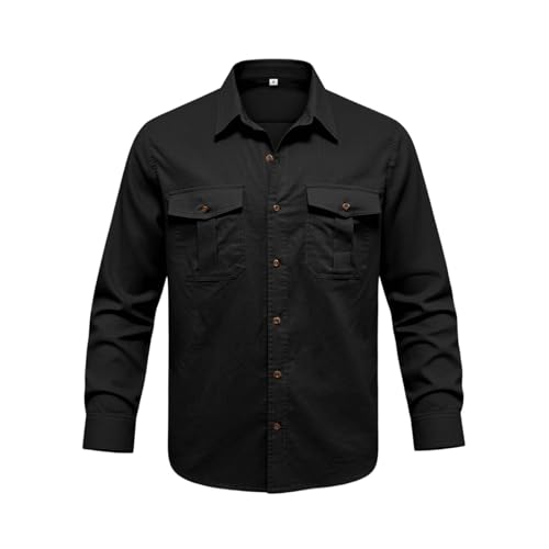 Chemise en denim homme avec 2 poches à rabat et fermeture boutonnée classique