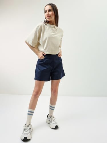 Image of Bewakoof Women's Solid Wide Leg Cotton Shorts