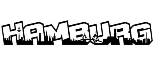 Samunshi® Aufkleber Hamburg Graffiti Schriftzug Skyline 15 x 2,5cm schwarz
