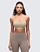 CRZ YOGA Butterluxe Y Back Sports Bras for Women - Padded Racerback Low Impact Spaghetti Thin Strap Workout Yoga Top Oak Medium