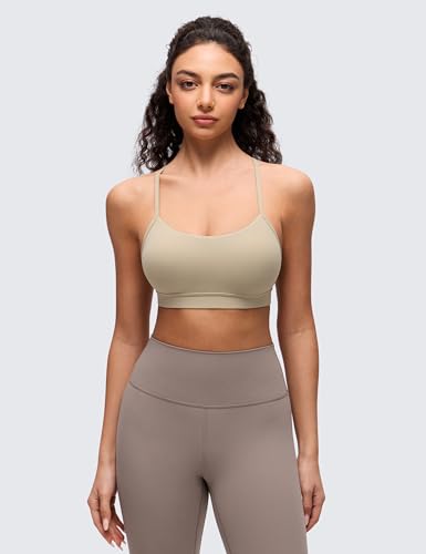 Image of CRZ YOGA Butterluxe Y Back Sports Bras | Light Support, Removable Pads, Yoga, Extremely Soft, Scoop Neck, Spaghetti Strap, for Women
