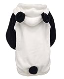 Fluffy Kawaii Panda Hoodie With Ears Tail Animal Top Cute Panda Bear Zip Up Jacket Winter Women Girl Sweet Sweater Coat (White-Panda)