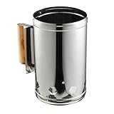 POPETPOP Schnellzündkamin Holzkohleanzünder Großformat aus Metall mit Hitzeschild und Holzgriff...