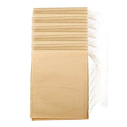 KEALLANS - Lote de 300 serías para filtros de té, bolsa de té de papel desechable con cordón de seguridad, penetración fuerte, papel sin blanquear para té y café en hojas
