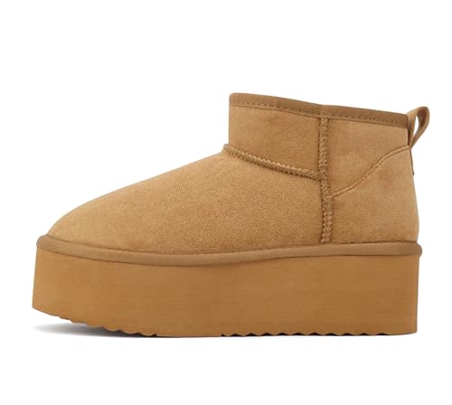 Soda “Benji” ~ Women Round Toe Flatform Sherpa-lined Ankle Bootie