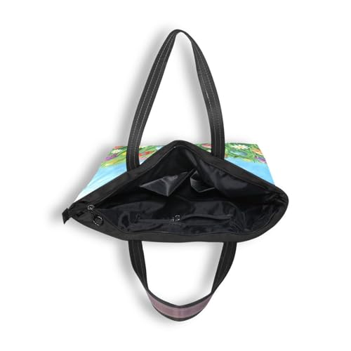 Image of Women Turtle Tote Bag Polyester Handbag Zippered Tote Bag Turtle Tote Purses,Summer Beach Tote Bag