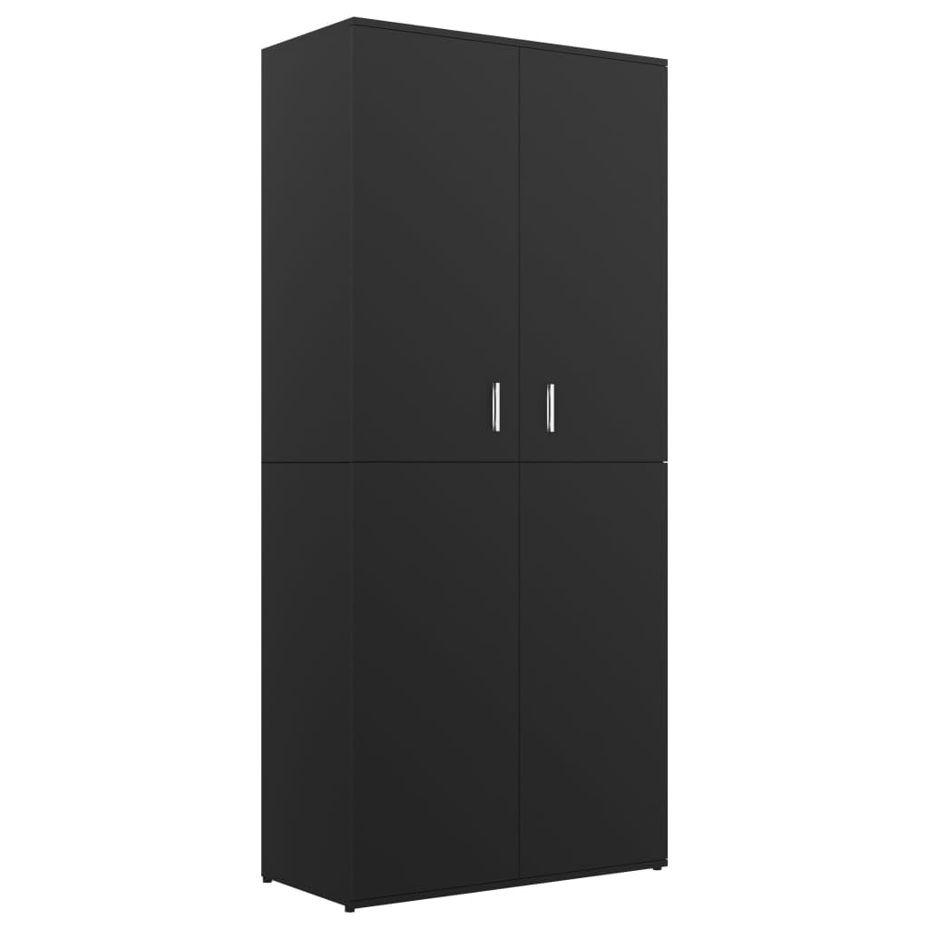 vidaXL Mueble Zapatero Armario Estante Estantería para Zapatos Recibidor Perchero Entrada Pasillo Salón de Madera Contrachapada Negro 80x39x178 cm