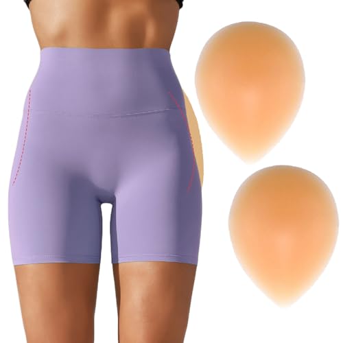 POMAMZ Silicone Hip Pads Adhesive for Women - Reusable Butt Lift Enhancer Pads, Sticky Buttocks Enhancer, Beige(2 Pieces),L