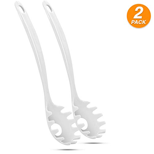 Ram-Pro Melamine White Spaghetti Fork High Heat Resistant Melamine Pasta Server Non-Stick Heavy