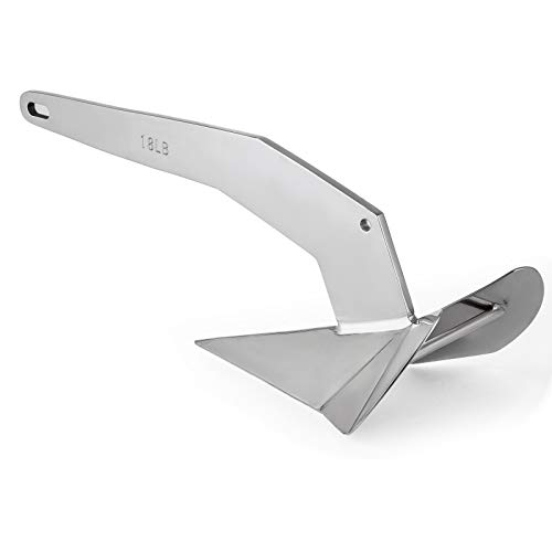 Mophorn Delta Style Boat Anchor Stainless Steel Boat Anchor 18 LB Delta Style for Boats from 25-40 FT