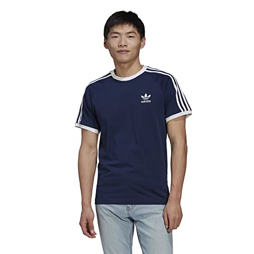 adidas Originals Men's Originals 3 Stripes Tee, Clear Sky, Medium