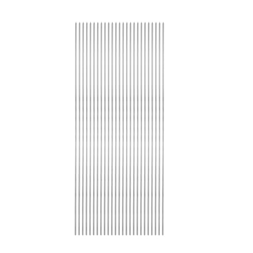 QUARKZMAN 25 piezas de Brochetas de Metal 33cm x 2.2mm Palitos Redondos de Acero Inoxidable Reutilizables para Barbacoa al Aire Libre Parrilla para Asar Carne Camarones Frutas Verduras